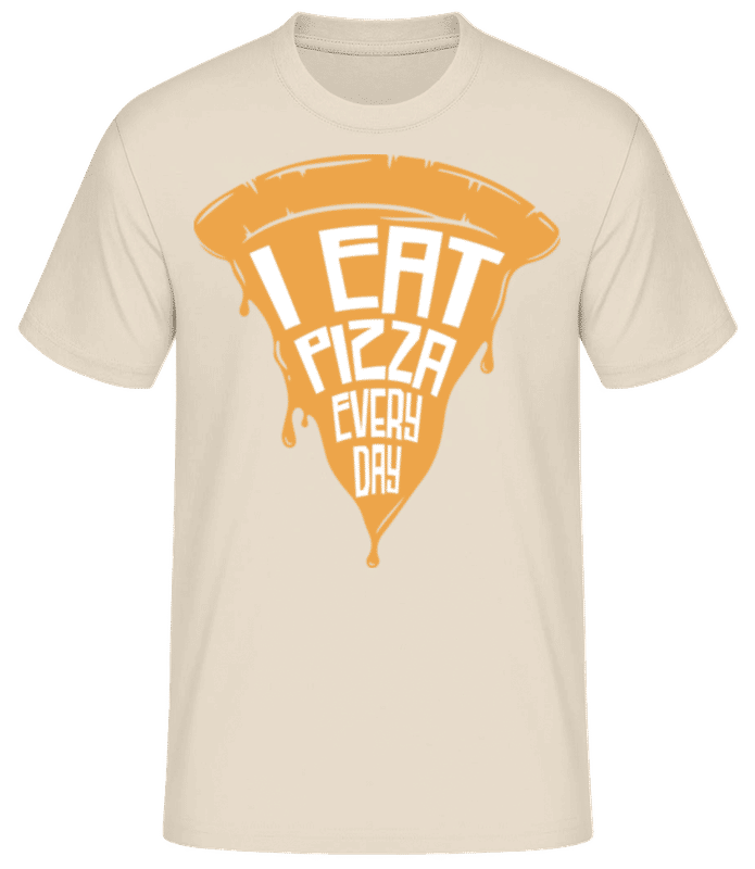 Preview: I Eat Pizza Every Day - Men's Basic T-Shirt - Cream - Front