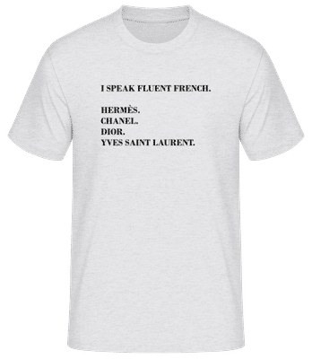 I Speak Fluent French - Pánske basic tričko - Melírovo šedá - Predné
