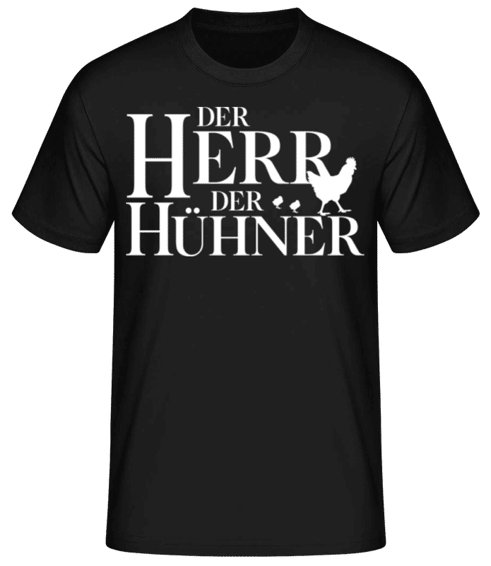 Vorschau: Der Herr Der Hühner - Männer Basic T-Shirt - Schwarz - Vorne