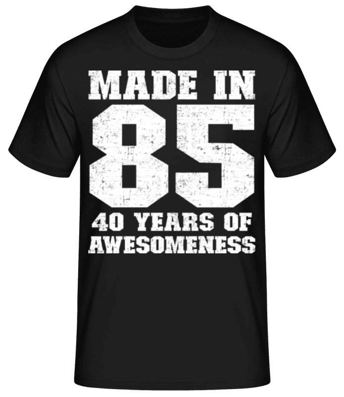 Vorschau: 40 Years Of Awesomeness - Männer Basic T-Shirt - Schwarz - Vorne