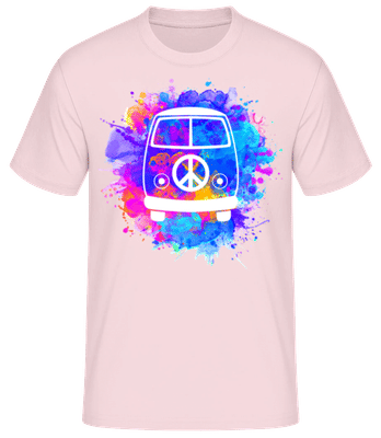 Hippie Bus - Camiseta básica para hombre - Rosa - delante