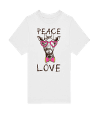 Giraffe Peace Love - T-shirt homme B&C - Blanc - Devant