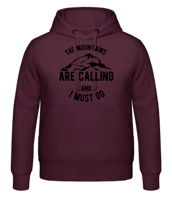 The Mountains Are Calling And I Must Go - Unisex Hoodie - Bordeaux - Vorne
