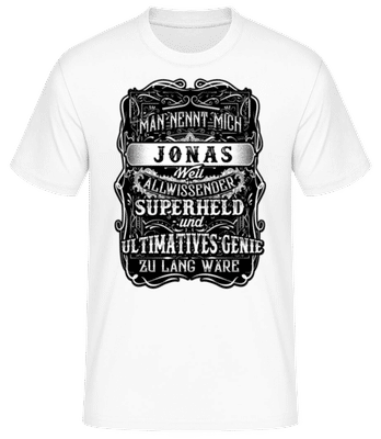 Man Nennt Mich Jonas - Männer Basic T-Shirt - Weiß - Vorne
