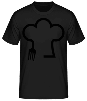 Chef Hat With Fork - Pánske basic tričko - Čierna - Predné