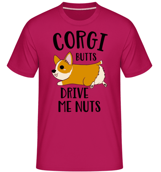 Aperçu: Corgi Butts Drive Me Nuts -  T-Shirt Shirtinator homme - Magenta - Devant