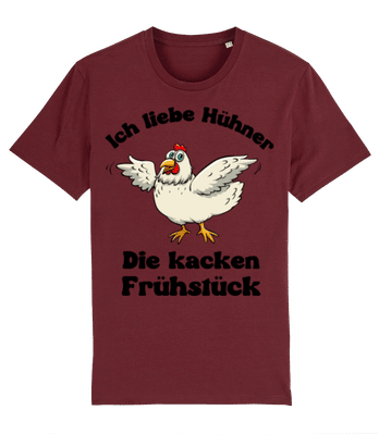 Hühner kacken Frühstück - Männer Bio T-Shirt Stanley Stella 2.0 - Bordeaux - Vorne
