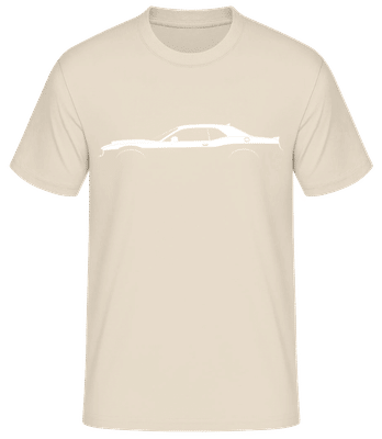 'Dodge Challenger SRT Demon' Silhouette - Pánské basic tričko - Krémová - Napřed