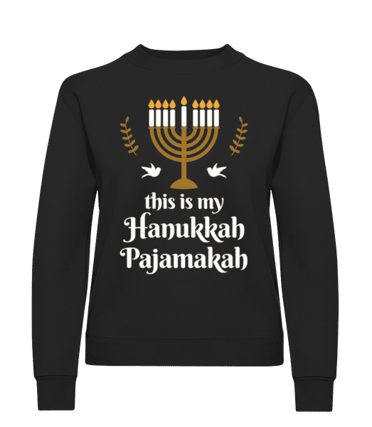 Aperçu: This Is My Hanukkah Pajamakah - Sweatshirt Femme - Noir - Devant