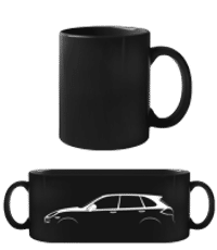 'Porsche Cayenne 958' Silhouette - Black Mug - Black - Front