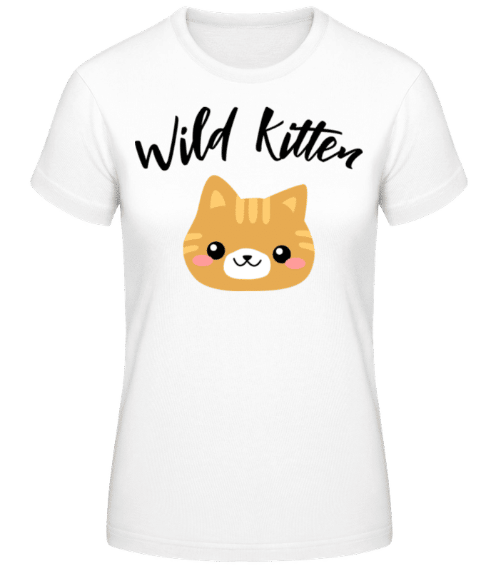 Vista previa: Wild Kitten - Camiseta básica de mujer - Blanco - delante