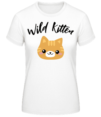 Wild Kitten - Frauen Basic T-Shirt - Weiß - Vorne