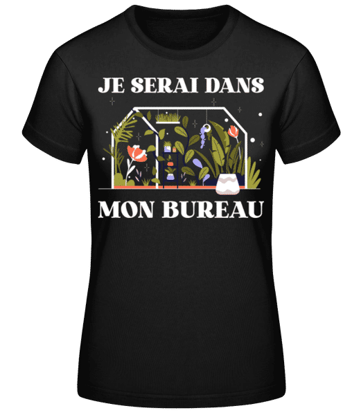 Aperçu: Je Serai Dans Mon Bureau - T-shirt standard Femme - Noir - Devant