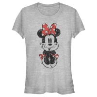 Disney Classics - Mickey Mouse - Minnie Mouse Sitting Minnie Sketch - Dámské Tričko - Melírově šedá - Napřed