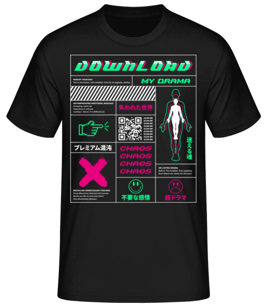 Aperçu: Y2K Download My Drama - T-shirt standard Homme - Noir - Devant