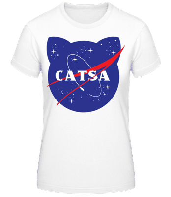 Catsa - Dámske basic tričko - Biela - Predné
