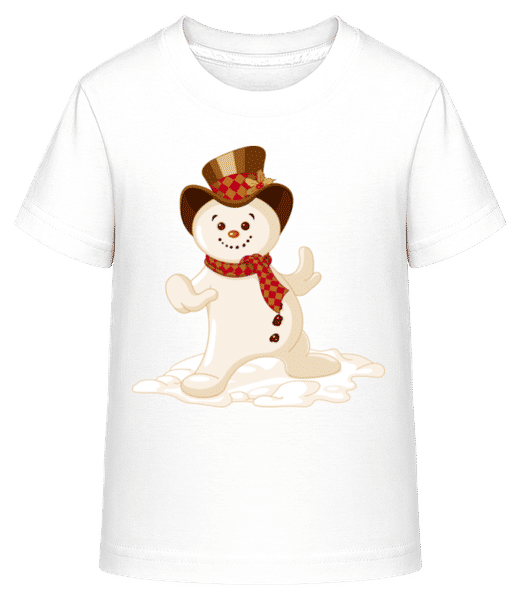 Aperçu: Bonhomme De Neige Avec Chapeau - T-shirt shirtinator Enfant - Blanc - Devant