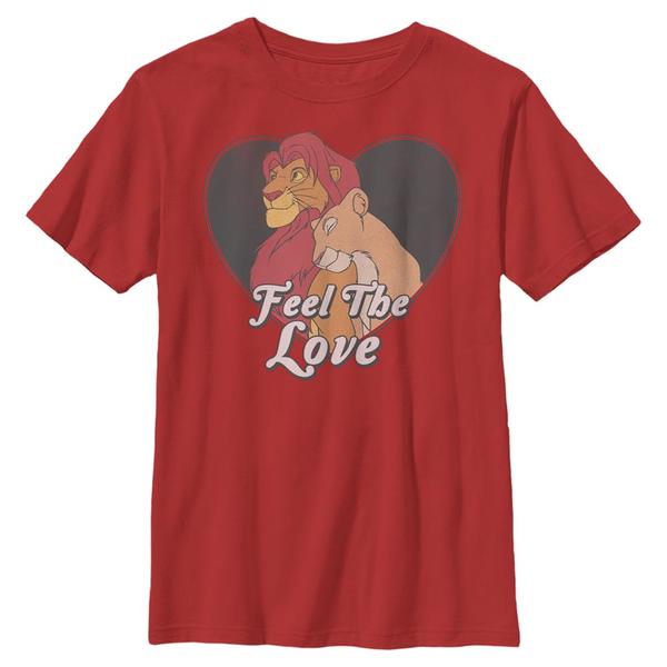 Aperçu: Disney Classics - Le Roi lion - Simba & Nala Feel The Love - Valentine's Day - Enfant T-shirt - Rouge - Devant