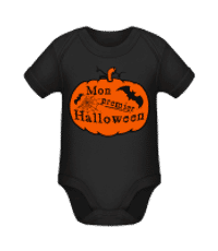 Mon Premier Halloween - Body manches courtes bio - Noir - Devant