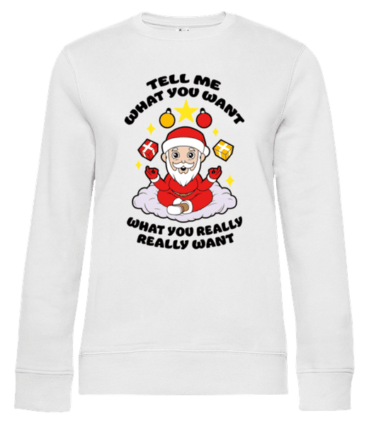 Aperçu: Tell Me What You Want - Sweat-shirt standard pour femme - Blanc - Devant