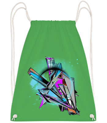 Geometry Graffiti - Drawstring Backpack - Kelly green - Vorn