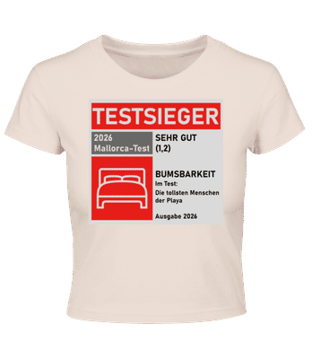 Testsieger Mallorca Bumsbarkeit - Crop T-Shirt - Rosa - Vorne