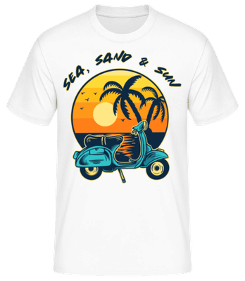 Sea Sand Sun - Camiseta básica para hombre - Blanco - delante