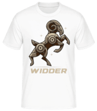 Mecha Roboter Sternzeichen Widder - Männer Basic T-Shirt - Weiß - Vorne