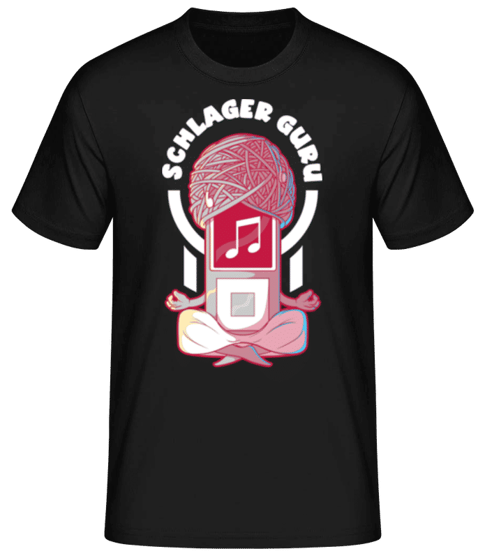 Vorschau: Schlager Guru - Männer Basic T-Shirt - Schwarz - Vorne