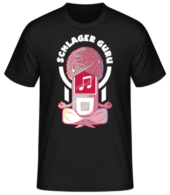 Schlager Guru - Männer Basic T-Shirt - Schwarz - Vorne