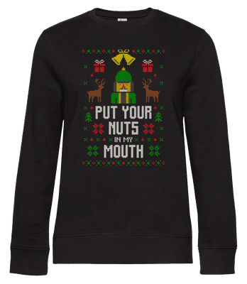 Put Your Nuts In My Mouth - Frauen Standard Pullover - Schwarz - Vorne
