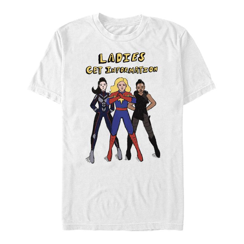 Preview: Marvel - Ms. Marvel - Group Shot Ms. Ladies Get Info - Men's T-Shirt - White - Front