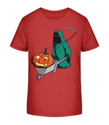 Halloween smrtka - Detské bio tričko Stanley Stella 2.0 - Červená - Predné
