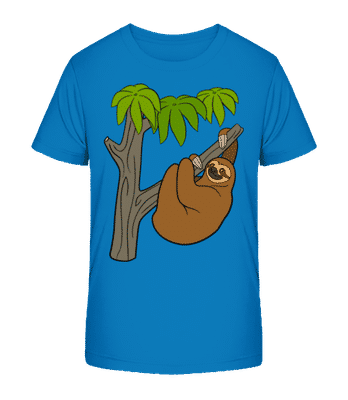 Sloth On The Tree - Kid's Organic T-Shirt Stanley Stella 2.0 - Royal blue - Front