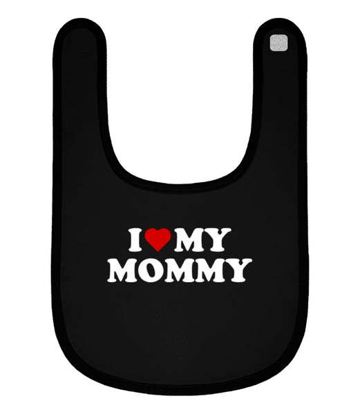 Aperçu: I Love My Mommy - Bavoir Bébé bio - Noir - Devant