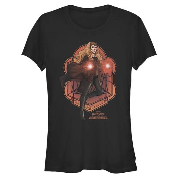 Aperçu: Marvel - Doctor Strange - La Sorcière rouge Wanda Mandala - Femme T-shirt - Noir - Devant