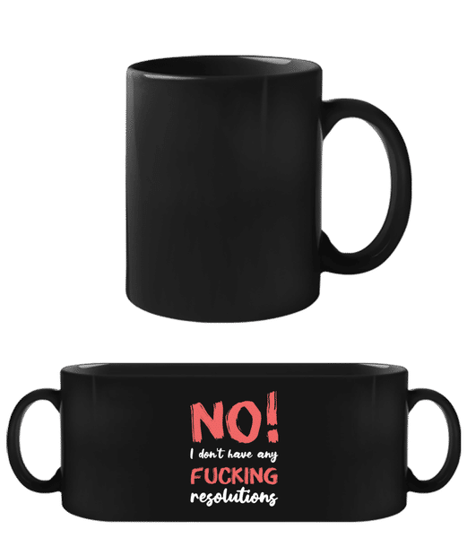 Aperçu: No Fck Resolutions - Tasse Noire - Noir - Devant