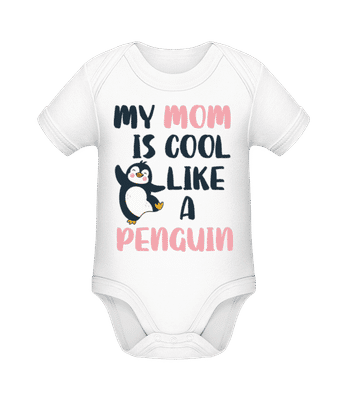 My Mom Is Cool Like_A Penguin - Bio body pre deti - Biela - Predné