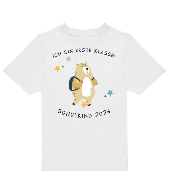Vorschau: Schulkind 2026 Bär - Kinder T-Shirt B&C - Weiß - Vorne