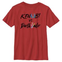 Star Wars - Obi-Wan Kenobi - Obi-Wan Kenobi & Darth Vader Kenobi Vader Lettering - Niños Camiseta - Rojo - delante