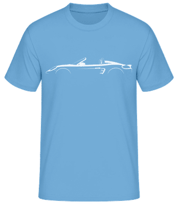 'Porsche 718 Boxster Sp. 982' Silhouette - Pánské basic tričko - Světle modrá - Napřed