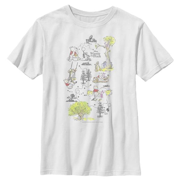 Aperçu: Disney Classics - Winnie l'ourson - Skupina Winnie Map - Enfant T-shirt - Blanc - Devant