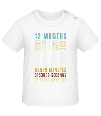1 Year 12 Months - Tričko pre bábätká - Biela - Predné