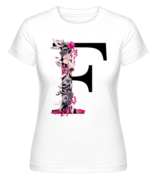 Fleurs Initiale F -  T-shirt Shirtinator femme - Blanc - Devant