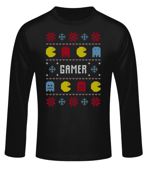 Aperçu: Gamer - T-shirt à manches longues standard Homme - Noir - Devant