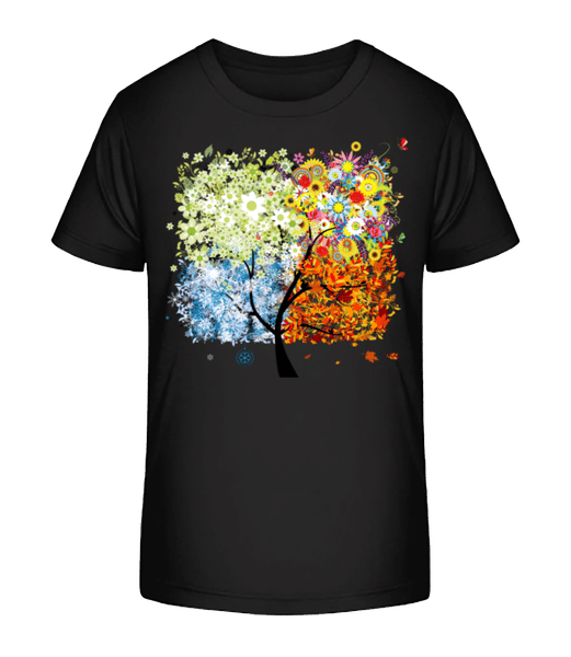 Aperçu: Arbre Des Quatre Saisons - T-shirt bio Enfant Stanley Stella 2.0 - Noir - Devant