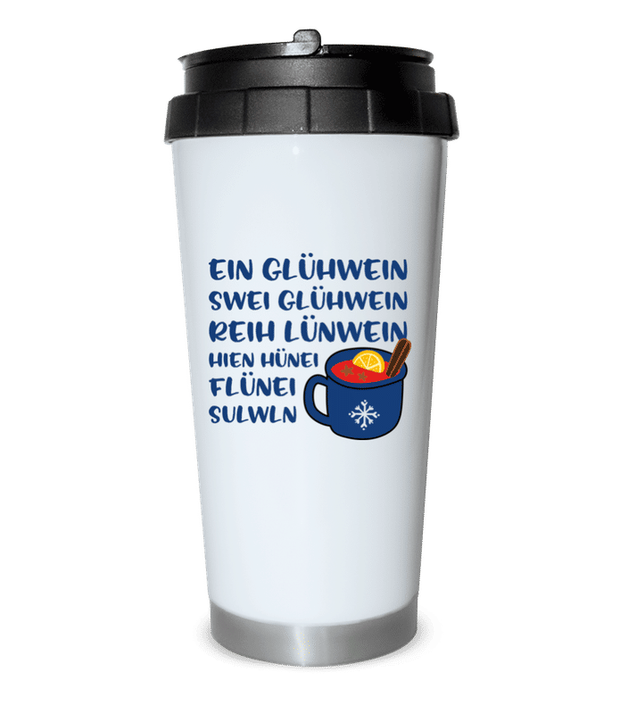 Vorschau: Ein Glühwein - Thermobecher - Weiß - Vorne