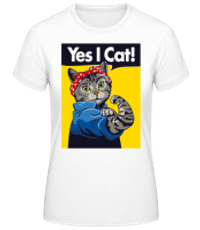 Yes I Cat - Frauen Basic T-Shirt - Weiß - Vorne