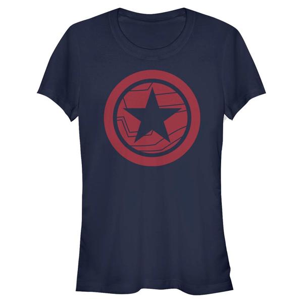 Aperçu: Marvel - Falcon et le soldat de l'hiver - Bucky Red Shield - Femme T-shirt - Bleu marine - Devant