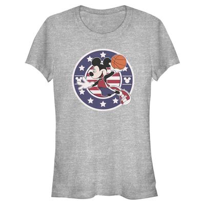 Disney Classics - Mickey Mouse - Mickey B Ball Americana - Women's T-Shirt - Heather grey - Front